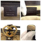 Gucci Brea Brown Beige Gold GG Canvas Leather Tote — view 3