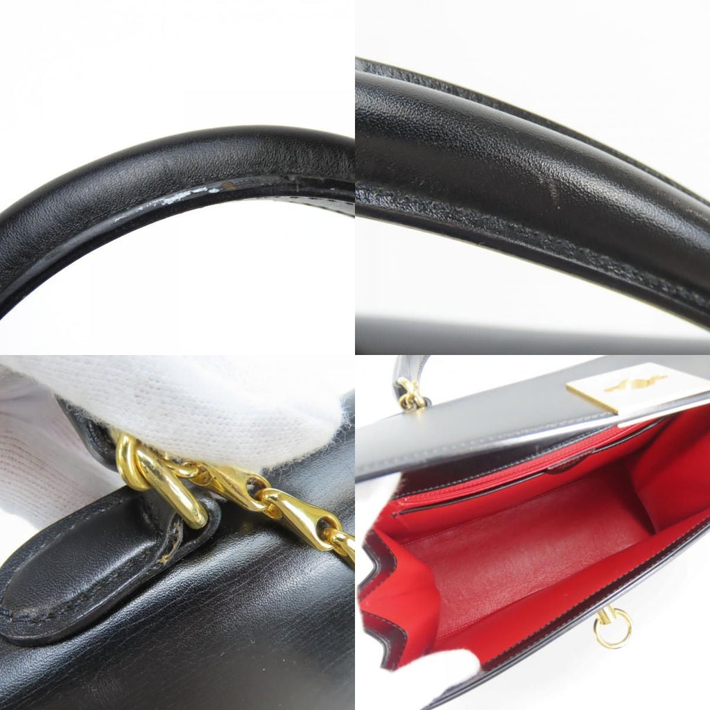 Celine Handbag Ganchini Leather Black Gold Chain — view 7