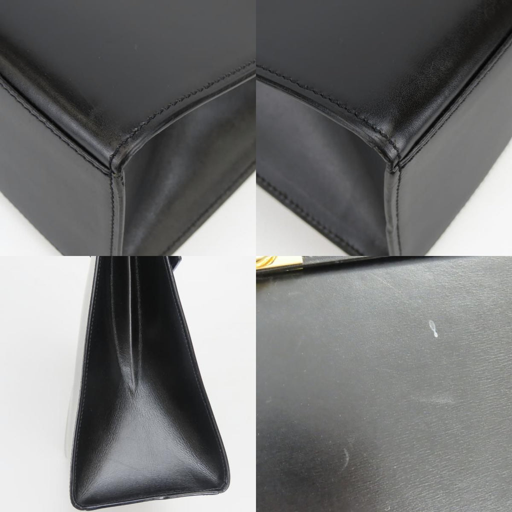 Celine Handbag Ganchini Leather Black Gold Chain — view 5