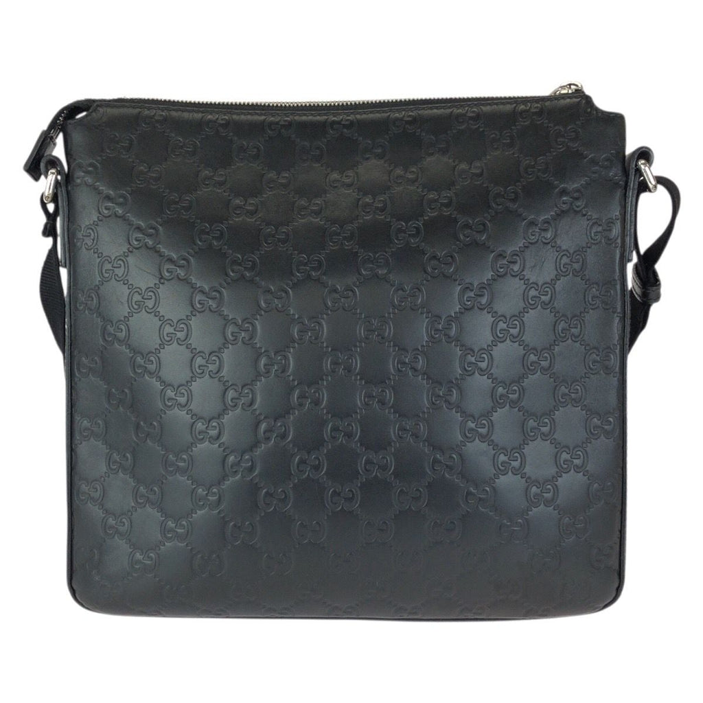 Gucci Guccissima Black Silver Leather Shoulder Bag — view 2