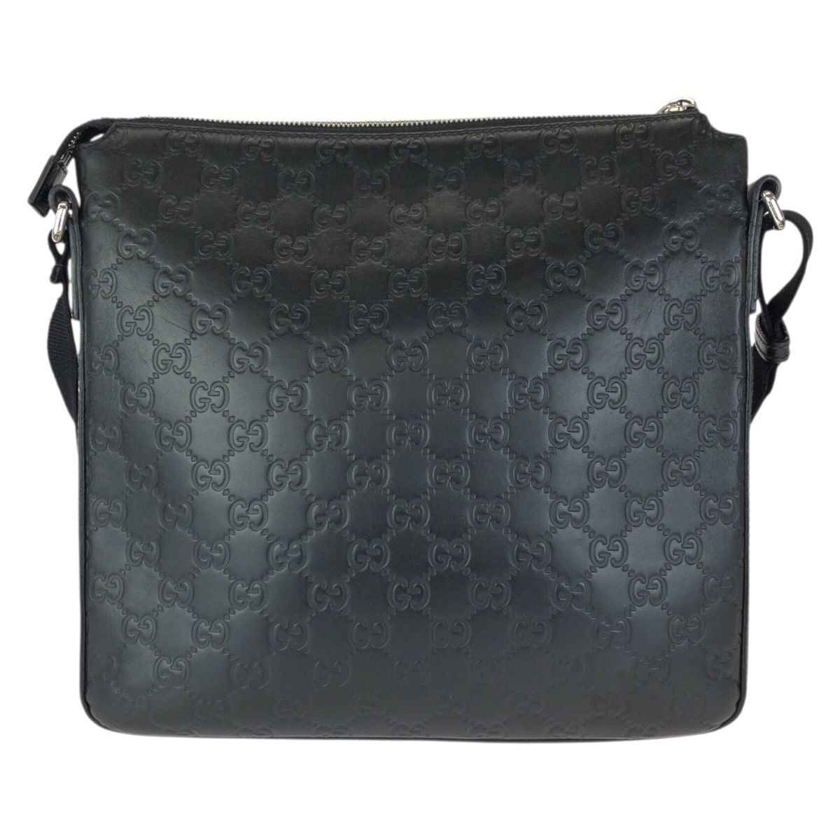 Gucci Guccissima Black Silver Leather Shoulder Bag — view 2