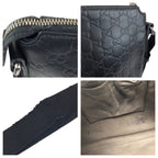Gucci Guccissima Black Silver Leather Shoulder Bag — view 6
