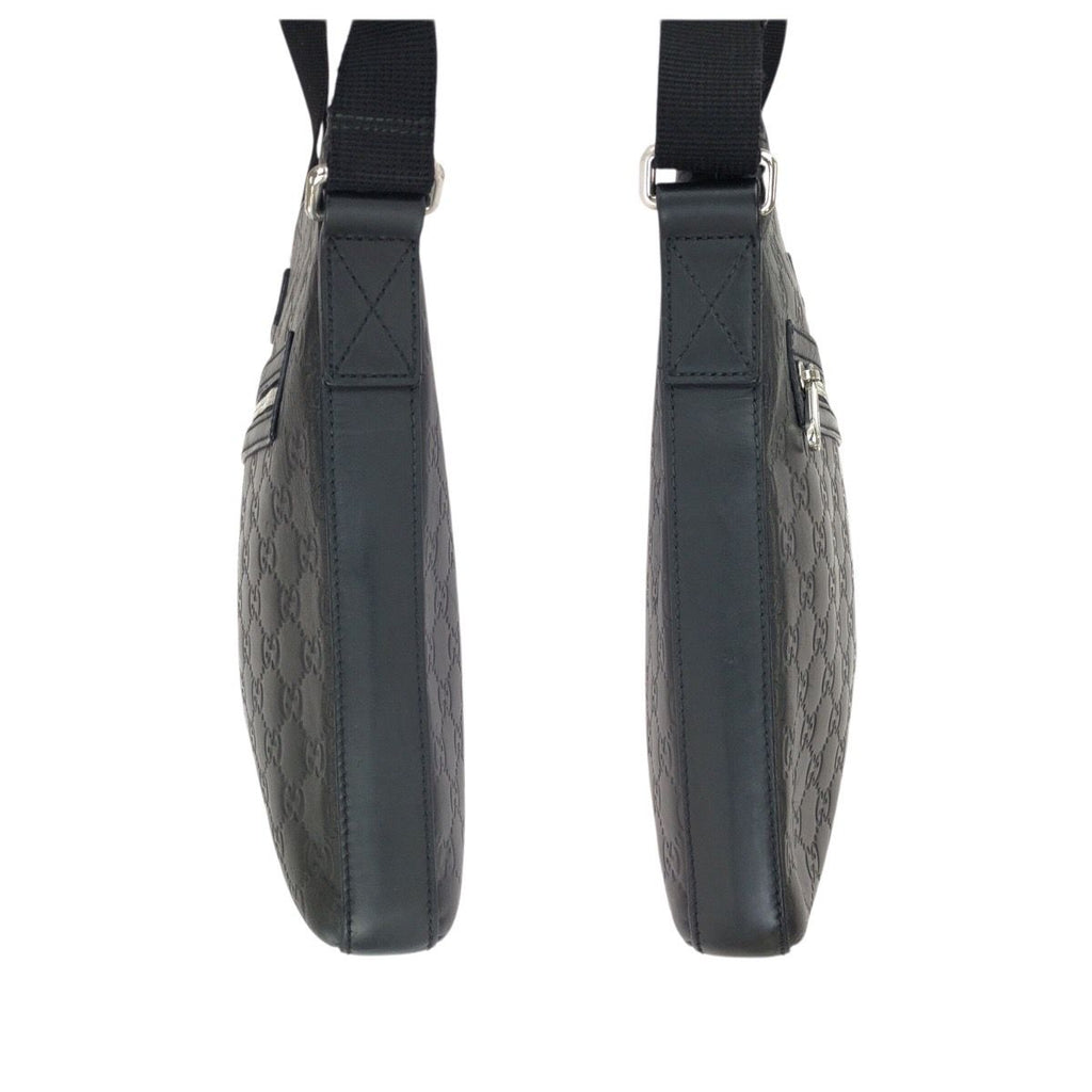 Gucci Guccissima Black Silver Leather Shoulder Bag — view 8