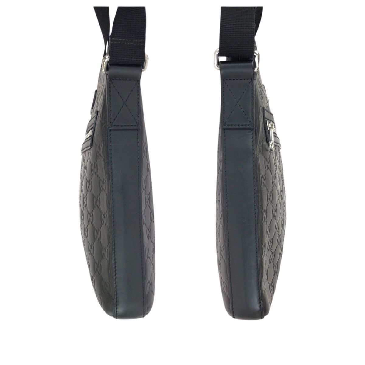 Gucci Guccissima Black Silver Leather Shoulder Bag — view 8
