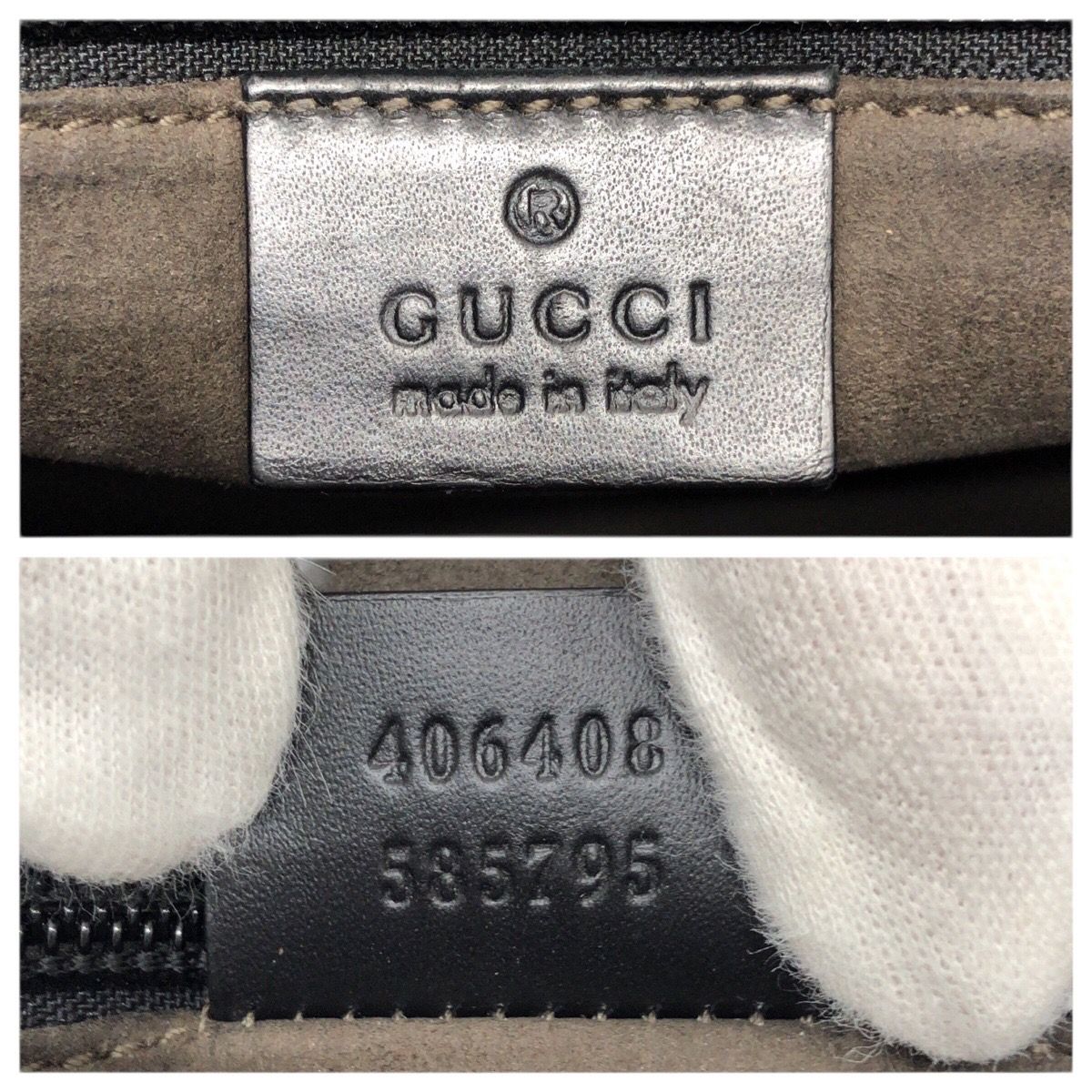 Gucci Guccissima Black Silver Leather Shoulder Bag — view 4