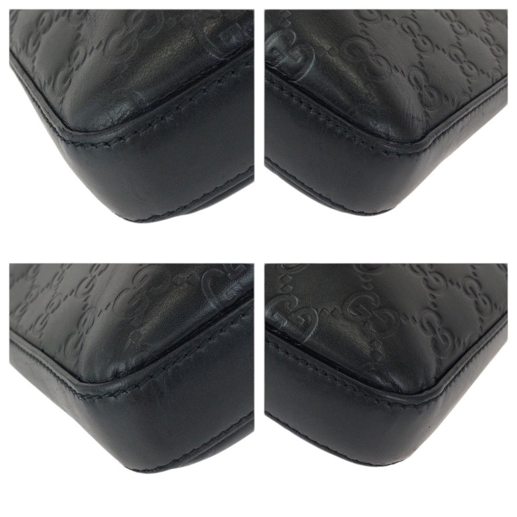 Gucci Guccissima Black Silver Leather Shoulder Bag — view 3