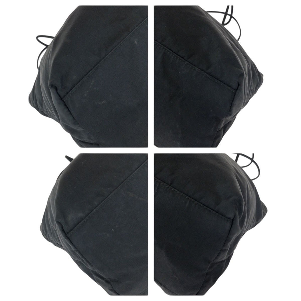 Prada Tessuto Black Silver Nylon Tote Shoulder Bag — view 3