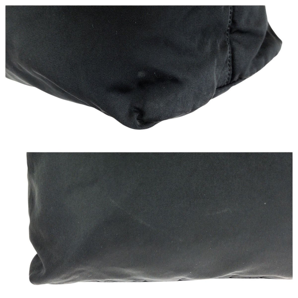 Prada Tessuto Black Silver Nylon Tote Shoulder Bag — view 5