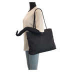 Prada Tessuto Black Silver Nylon Tote Shoulder Bag — view 7