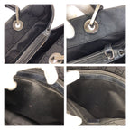 Gucci Bamboo GG Pattern Black Silver Nylon 002 Tote — view 6