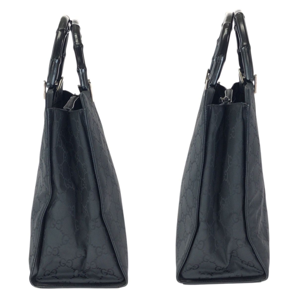 Gucci Bamboo GG Pattern Black Silver Nylon 002 Tote — view 8