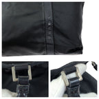 Prada Tessuto Black Silver Nylon Leather Tote Shoulder Bag — view 5
