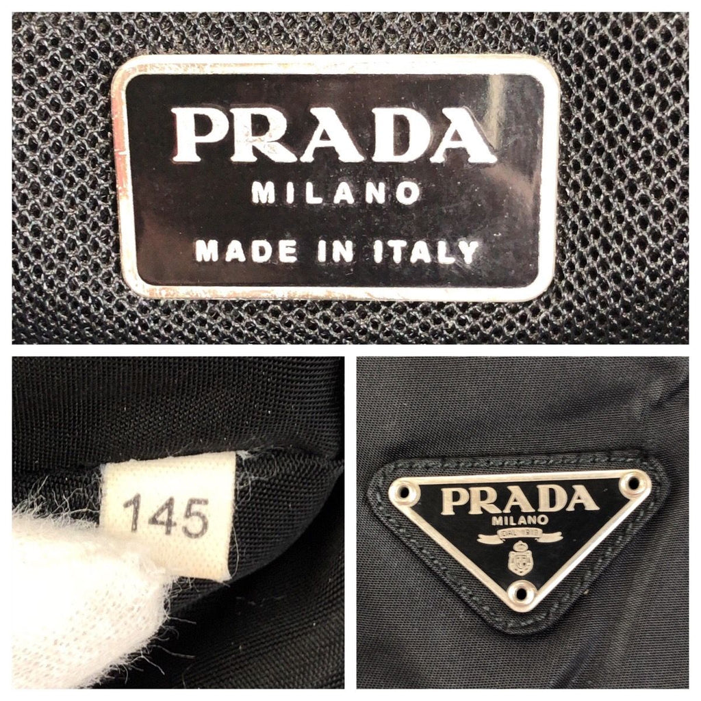 Prada Tessuto Black Silver Nylon Leather Tote Shoulder Bag — view 4