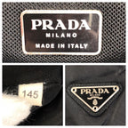 Prada Tessuto Black Silver Nylon Leather Tote Shoulder Bag — view 4