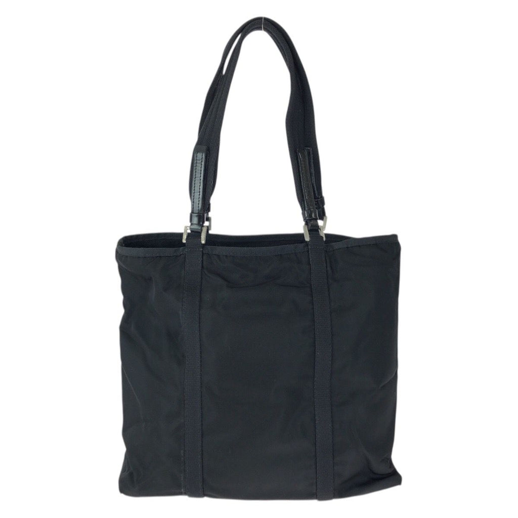 Prada Tessuto Black Silver Nylon Leather Tote Shoulder Bag — view 2