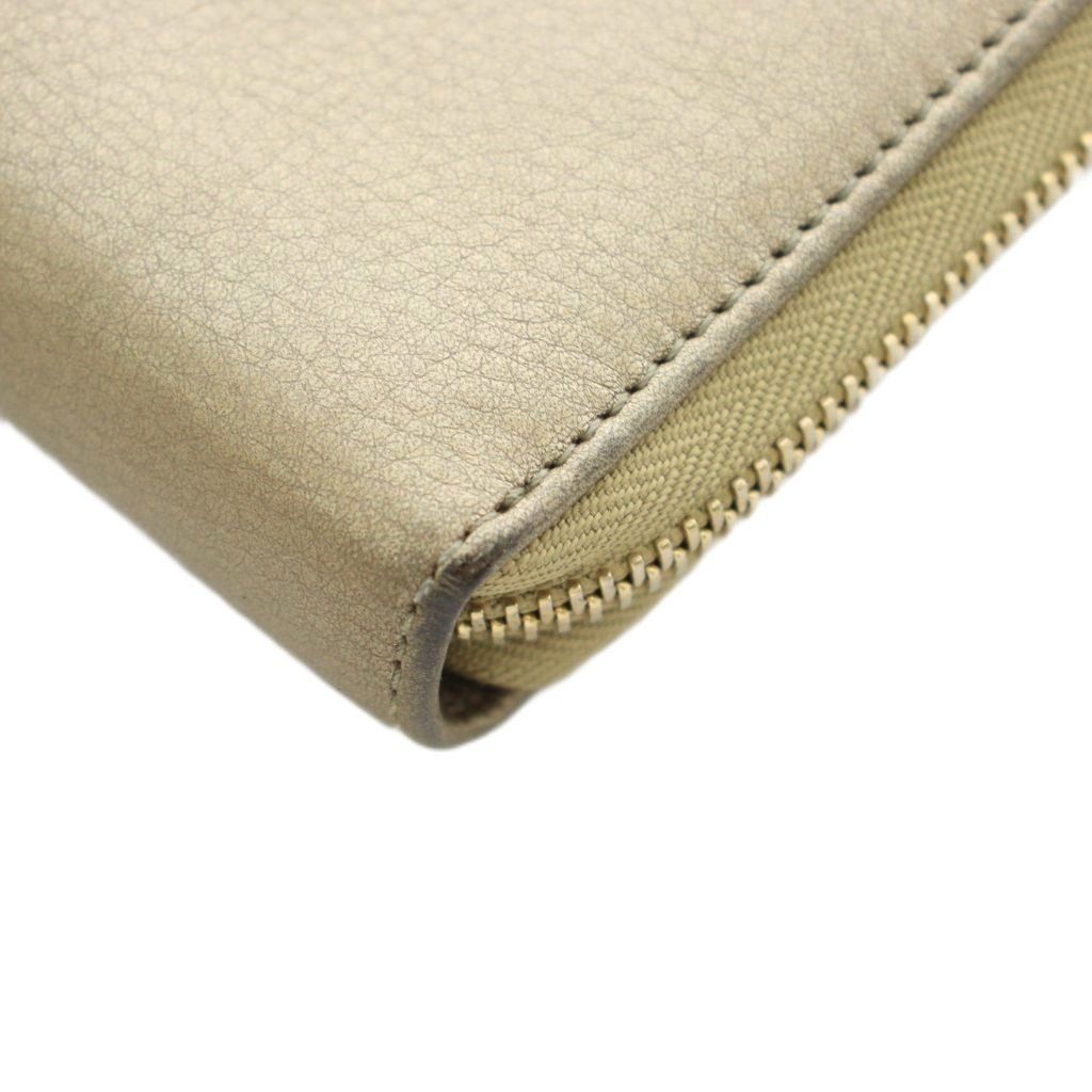 Gucci Interlocking Wallet Zip Around Coin Purse Leather Gold — view 8