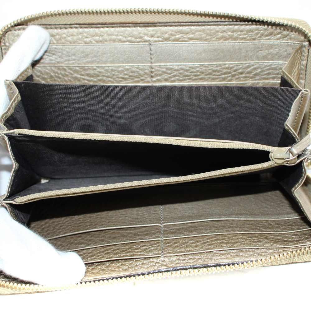 Gucci Interlocking Wallet Zip Around Coin Purse Leather Gold — view 6