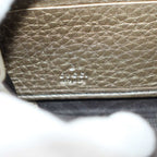 Gucci Interlocking Wallet Zip Around Coin Purse Leather Gold — view 3