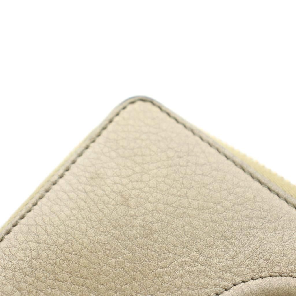 Gucci Interlocking Wallet Zip Around Coin Purse Leather Gold — view 9