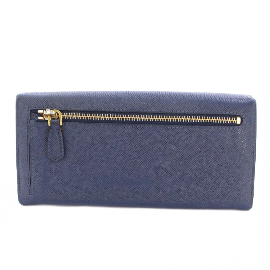 Prada Wallet Bifold Saffiano Leather Navy Blue TK — view 2
