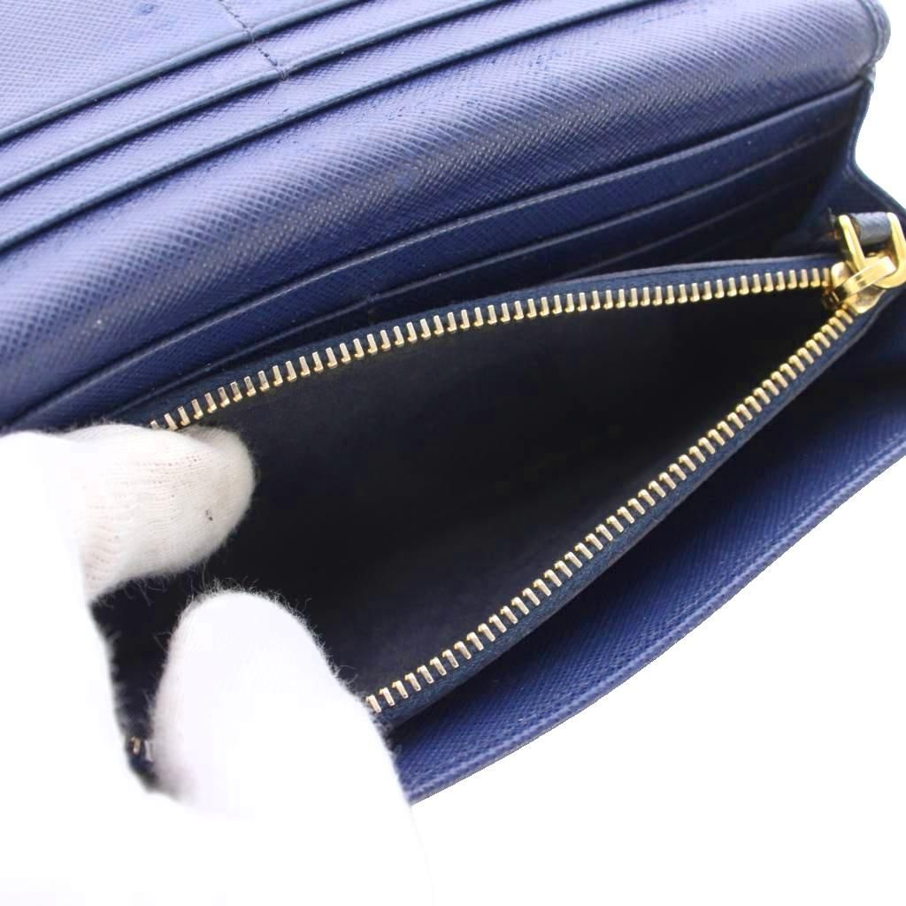 Prada Wallet Bifold Saffiano Leather Navy Blue TK — view 5