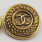Chanel Earrings CC Logo Twist Large Round Circle Gold First Era Vintage — view 3