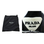 Prada Re-Nylon Gabardine Sneakers 36.5 Black Quilted Upper Lug Sole Mid Cut RI — view 8