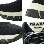 Prada Re-Nylon Gabardine Sneakers 36.5 Black Quilted Upper Lug Sole Mid Cut RI — view 9