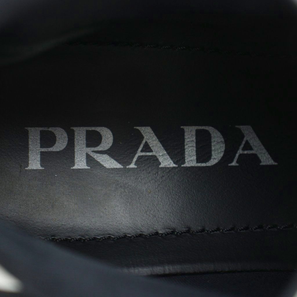 Prada Re-Nylon Gabardine Sneakers 36.5 Black Quilted Upper Lug Sole Mid Cut RI — view 7
