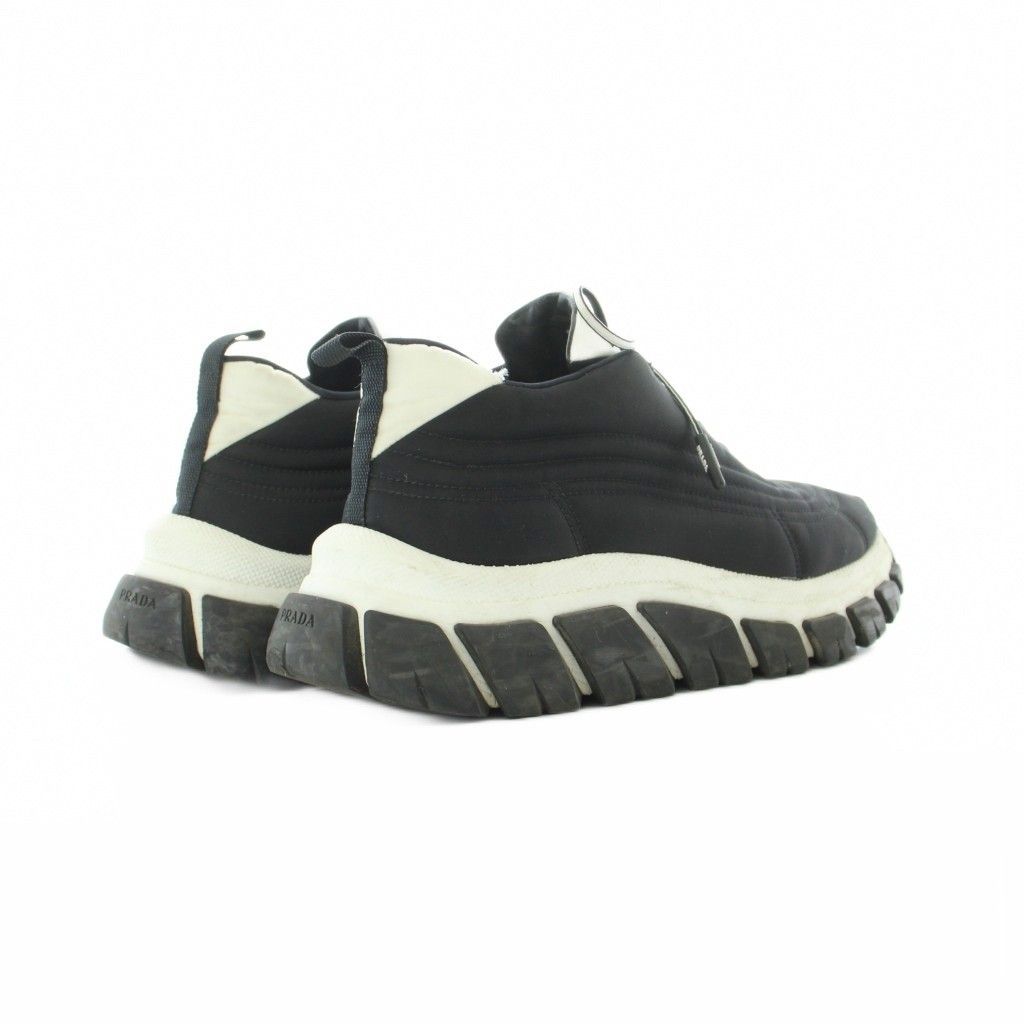 Prada Re-Nylon Gabardine Sneakers 36.5 Black Quilted Upper Lug Sole Mid Cut RI — view 5