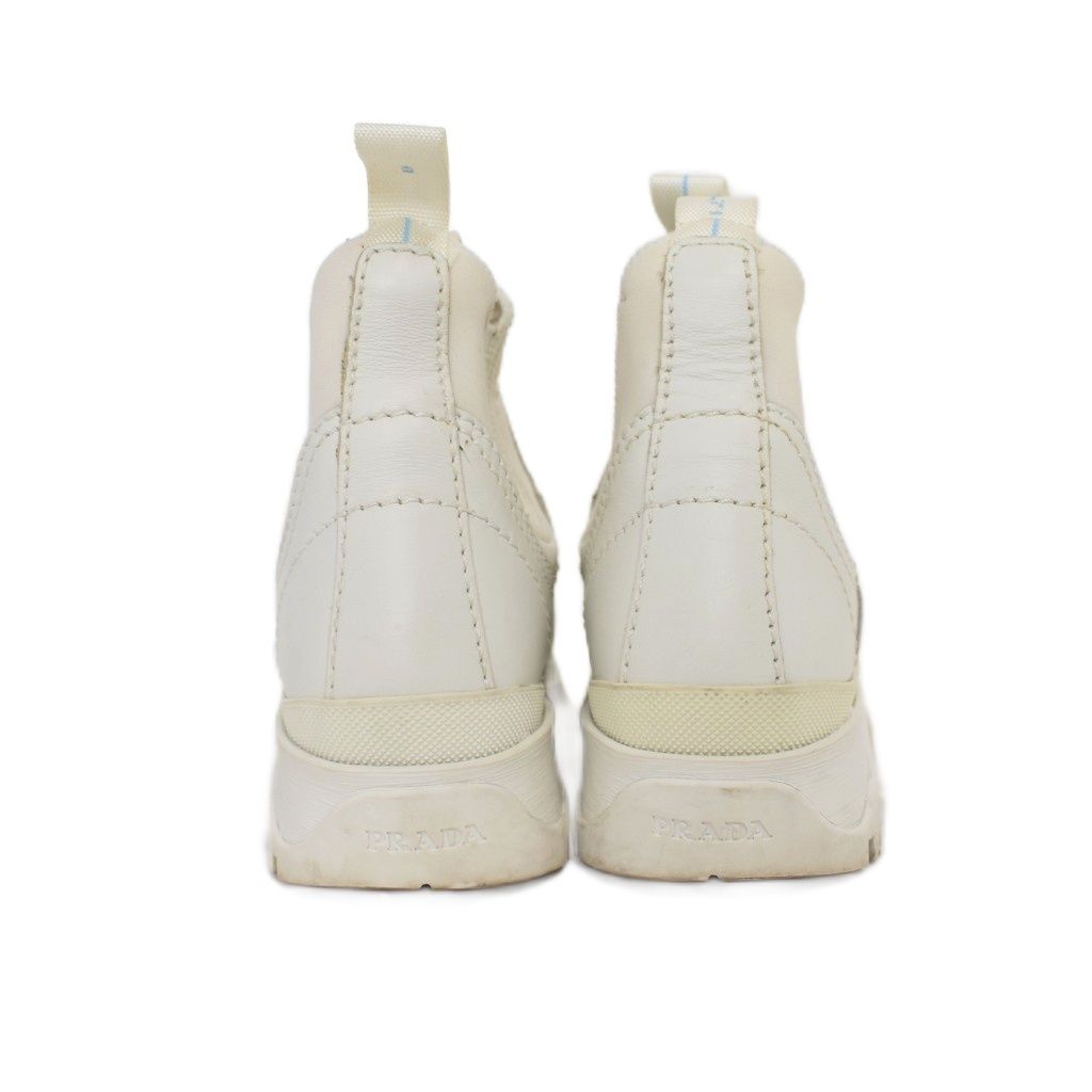Prada Side Goab Short Boots 36 White — view 3