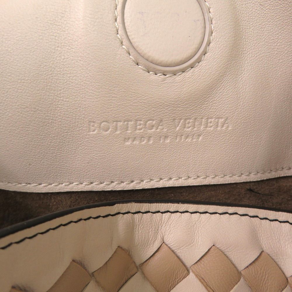 Bottega Veneta Intrecciato Mist Mink Snakeskin White Tote — view 9