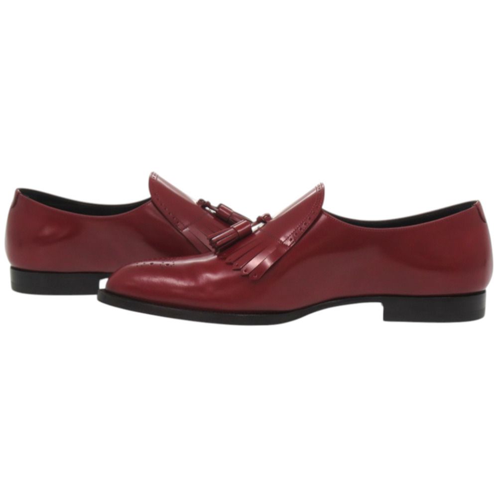 Celine Loafers Tassel Leather Red Shoes — view 7