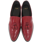 Celine Loafers Tassel Leather Red Shoes — view 3