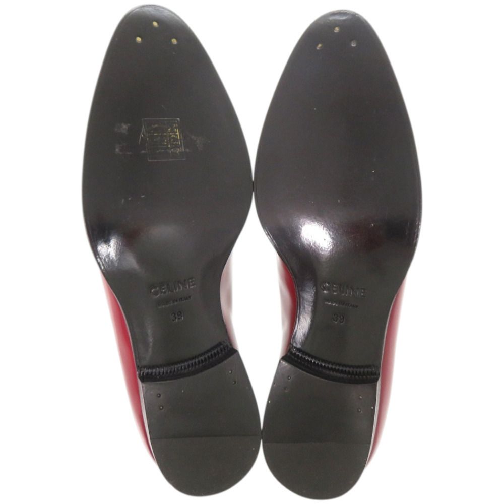 Celine Loafers Tassel Leather Red Shoes — view 9