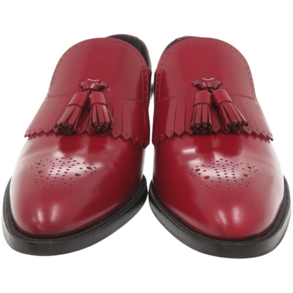 Celine Loafers Tassel Leather Red Shoes — view 4