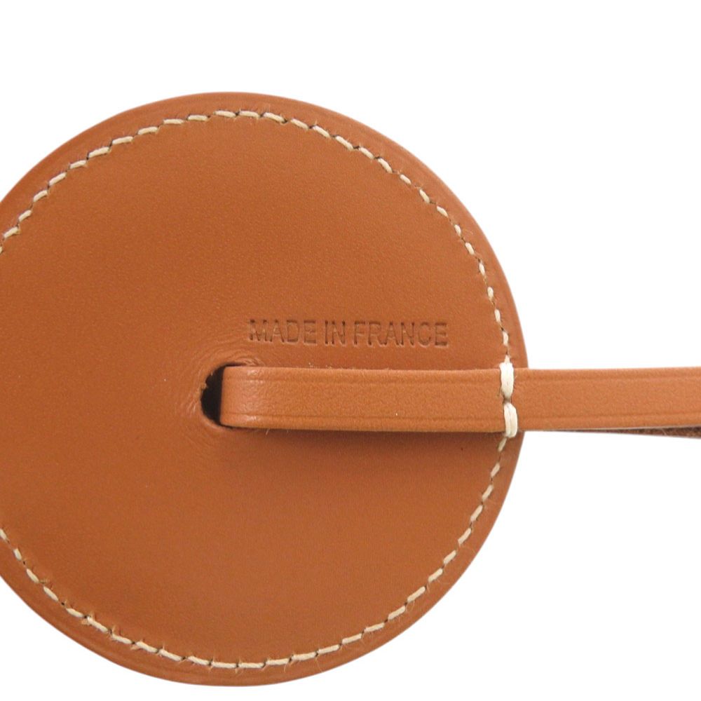 Hermes Paddock Flot Bag Charm Strap Leather Blue Atoll Brown Orange — view 6