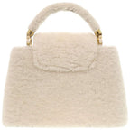 Louis Vuitton Capucines BB Shearling Lamb Leather White Handbag — view 2