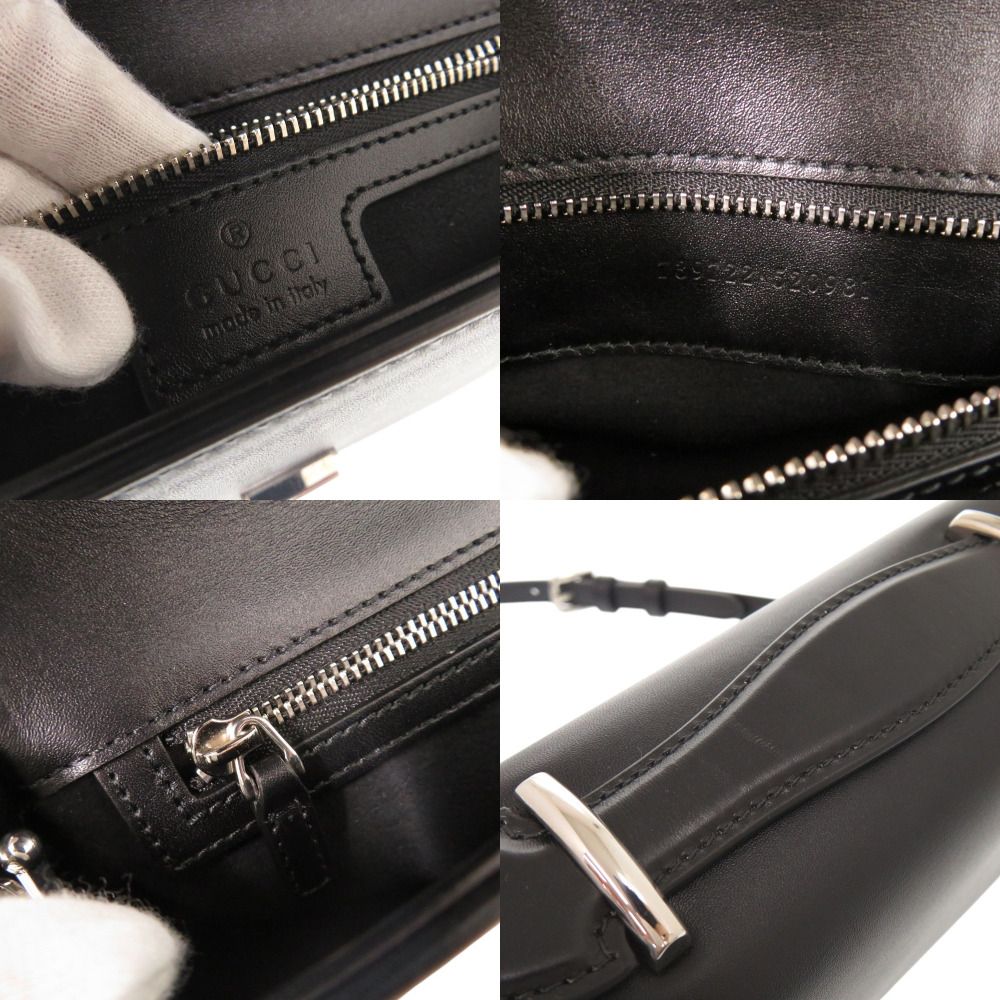 Gucci Petit GG Double Leather Black 2-Way Shoulder Bag — view 8