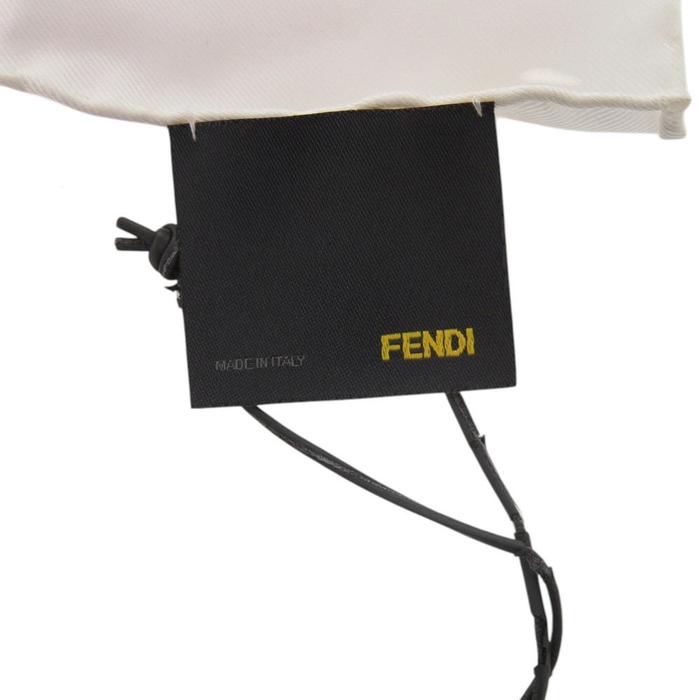 Fendi Baguette Mania Logo Silk White Scarf — view 4