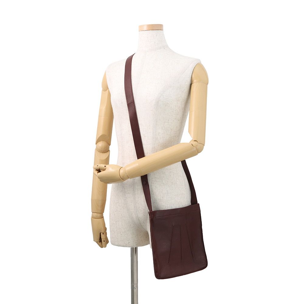Hermes Shoulder Bag Tu de Bordeaux Silver Leather — view 4