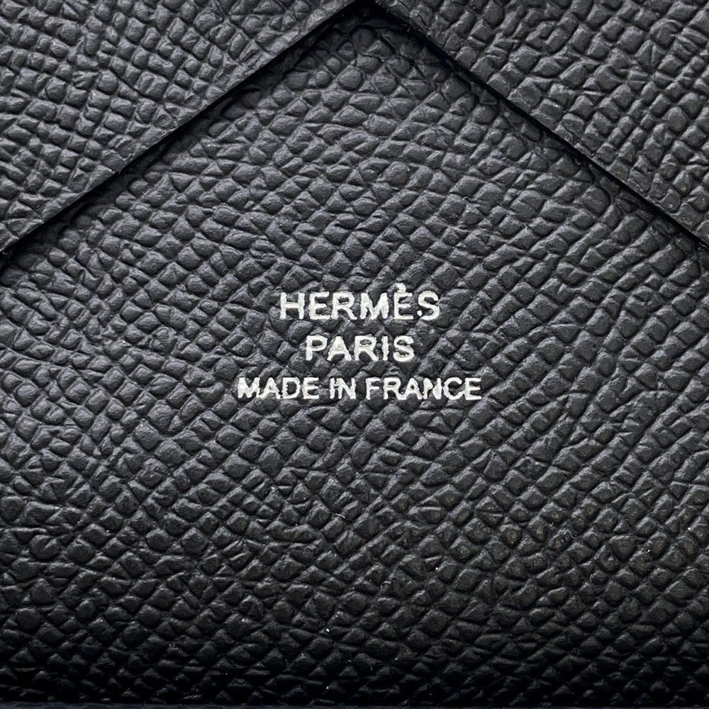 Hermes Coin Case Calvi Duo Black Silver Epsom Wallet — view 9