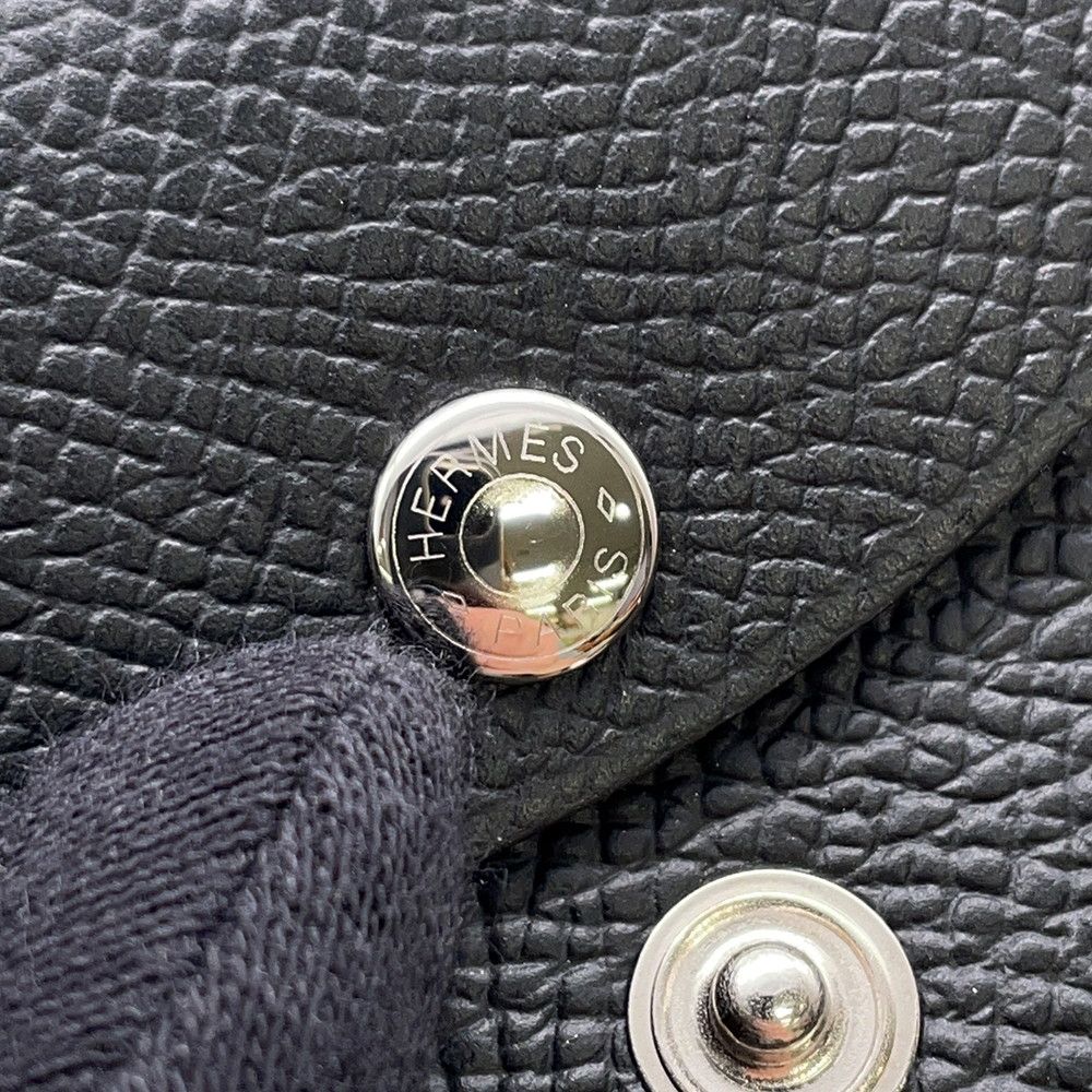 Hermes Coin Case Calvi Duo Black Silver Epsom Wallet — view 8