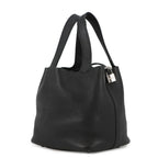 Hermes Handbag Picotin Lock MM Black Silver Taurillon Clemence — view 2