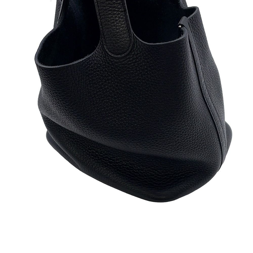 Hermes Handbag Picotin Lock MM Black Silver Taurillon Clemence — view 6