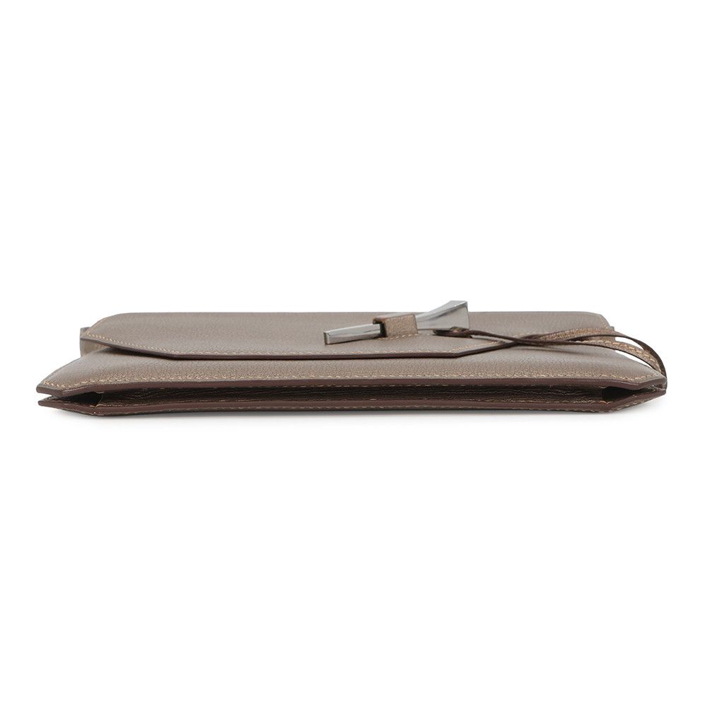 Hermes Shoulder Bag Envelope Gold Silver Chevre Misor — view 3