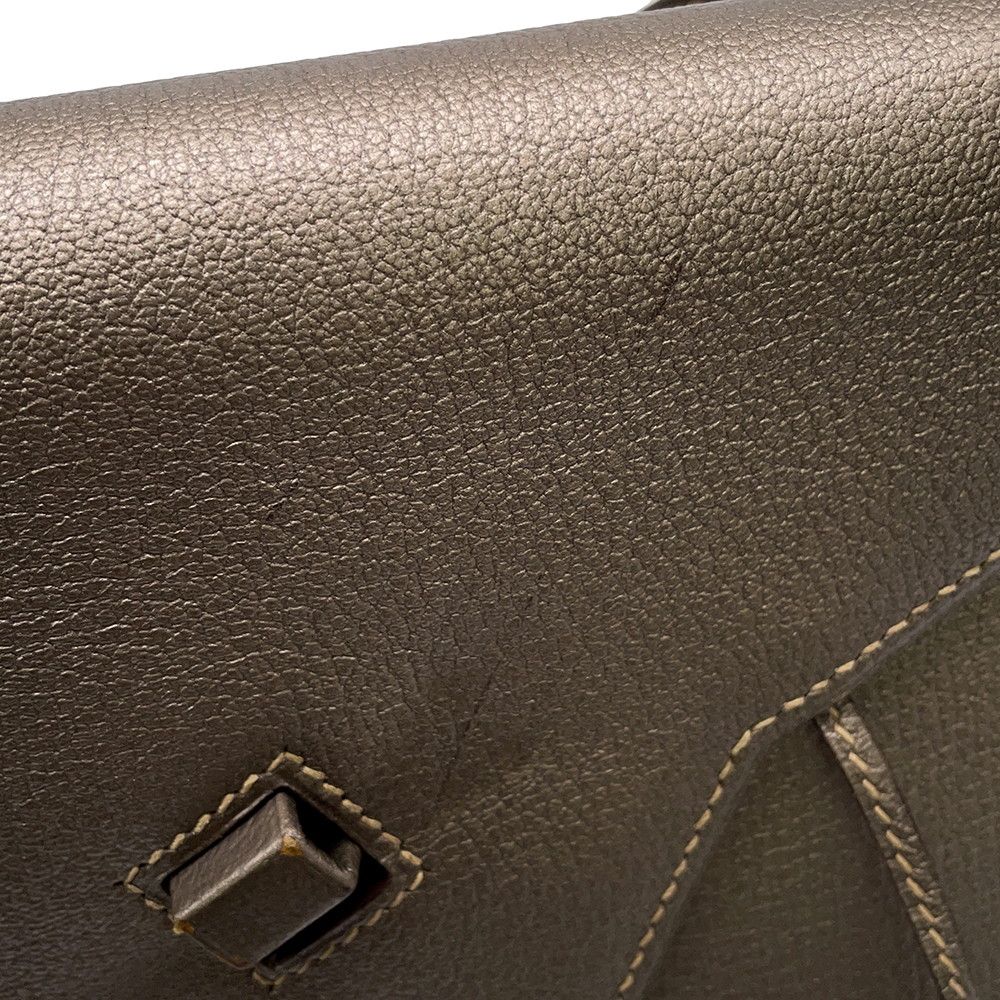 Hermes Shoulder Bag Envelope Gold Silver Chevre Misor — view 8