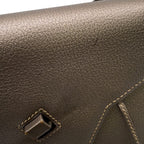 Hermes Shoulder Bag Envelope Gold Silver Chevre Misor — view 8