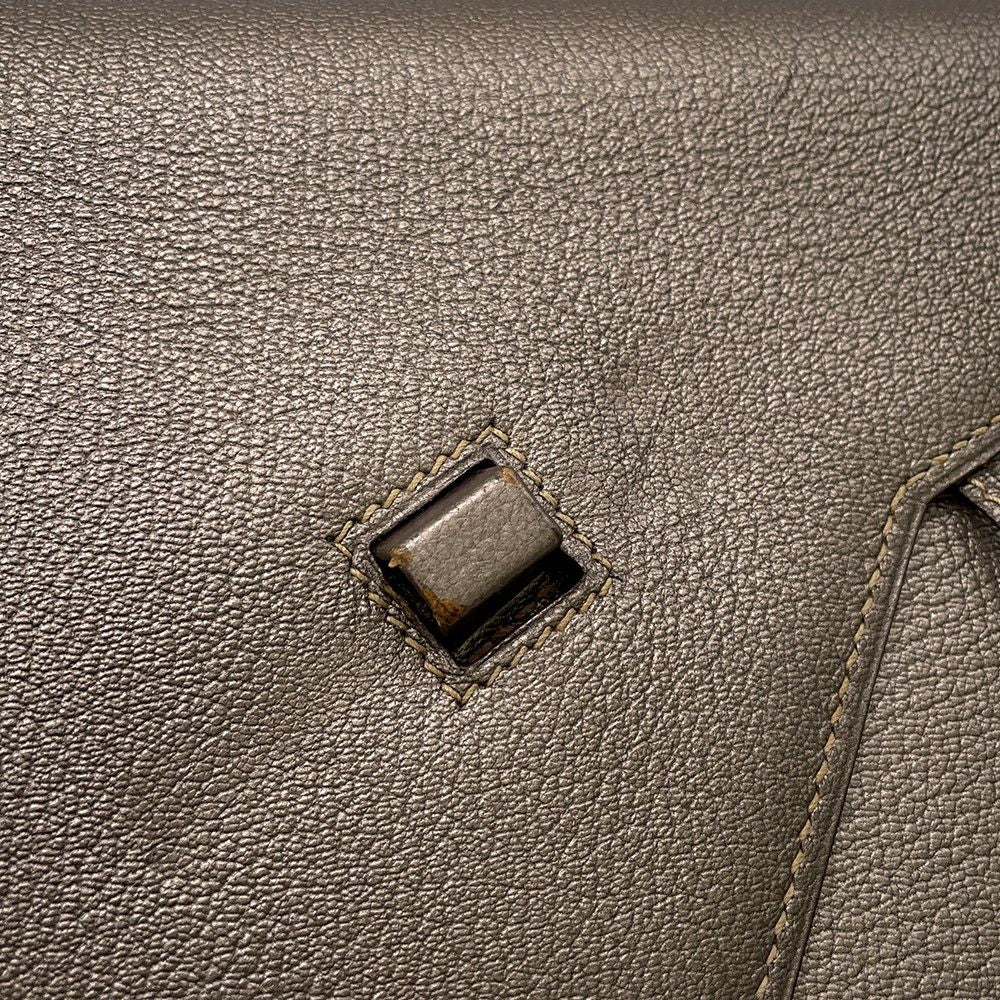 Hermes Shoulder Bag Envelope Gold Silver Chevre Misor — view 7