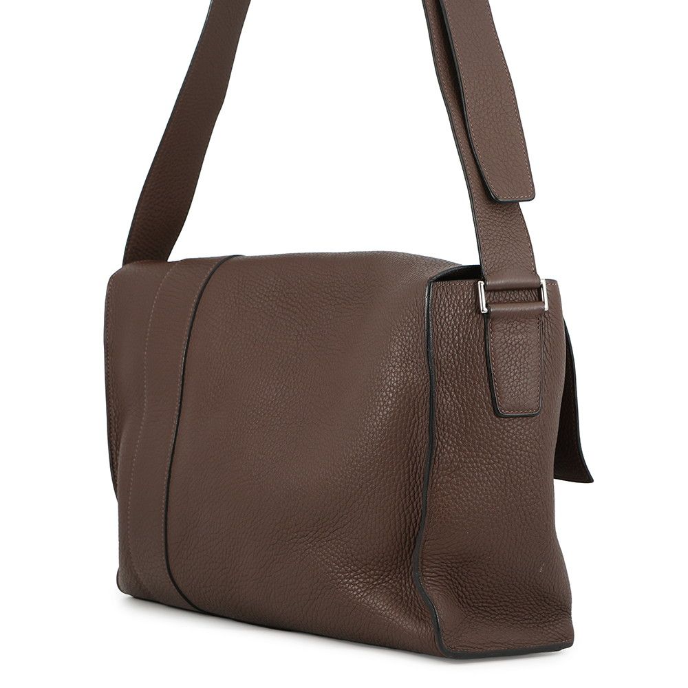 Hermes Shoulder Bag Sac Alfred Taupe Silver Taurillon Clemence — view 2